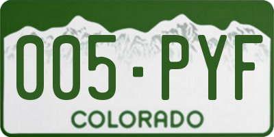 CO license plate 005PYF