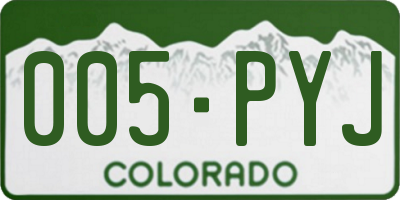 CO license plate 005PYJ