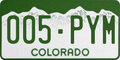 CO license plate 005PYM