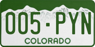 CO license plate 005PYN