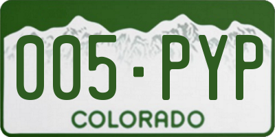 CO license plate 005PYP
