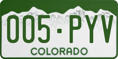 CO license plate 005PYV
