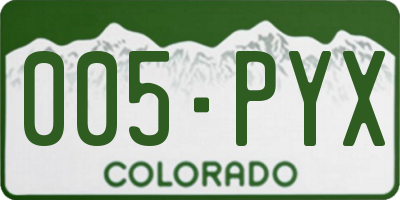 CO license plate 005PYX