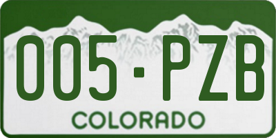 CO license plate 005PZB