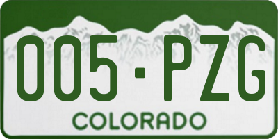 CO license plate 005PZG