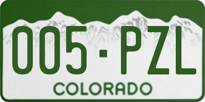 CO license plate 005PZL