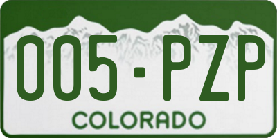 CO license plate 005PZP