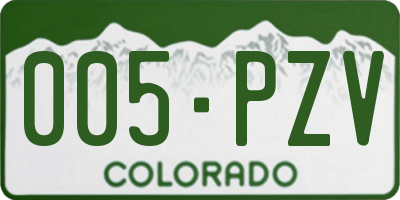 CO license plate 005PZV