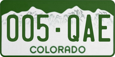 CO license plate 005QAE