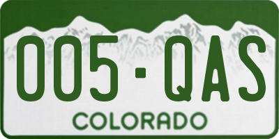 CO license plate 005QAS