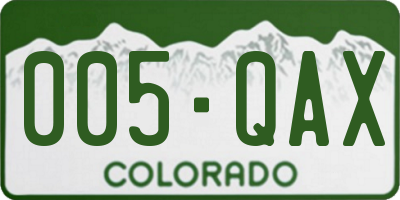 CO license plate 005QAX