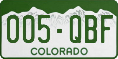 CO license plate 005QBF