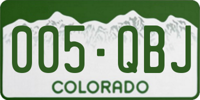 CO license plate 005QBJ