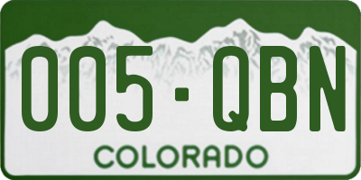 CO license plate 005QBN