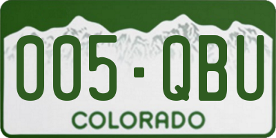 CO license plate 005QBU