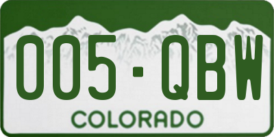 CO license plate 005QBW