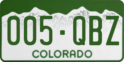 CO license plate 005QBZ
