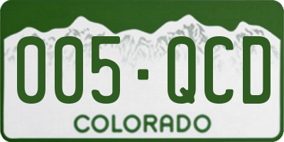 CO license plate 005QCD