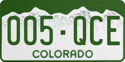CO license plate 005QCE