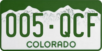 CO license plate 005QCF