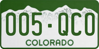 CO license plate 005QCO