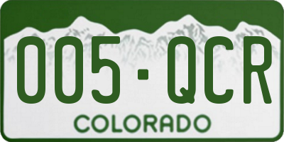 CO license plate 005QCR