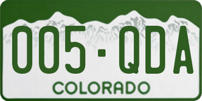 CO license plate 005QDA