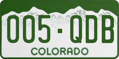 CO license plate 005QDB