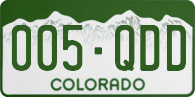 CO license plate 005QDD