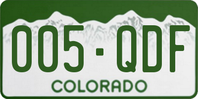 CO license plate 005QDF