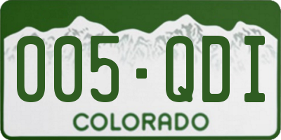 CO license plate 005QDI