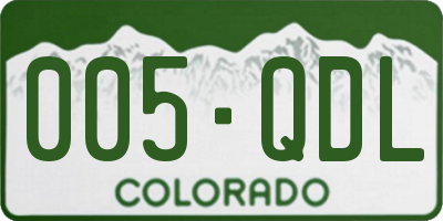 CO license plate 005QDL