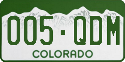 CO license plate 005QDM