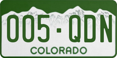 CO license plate 005QDN