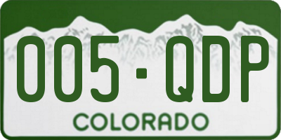 CO license plate 005QDP