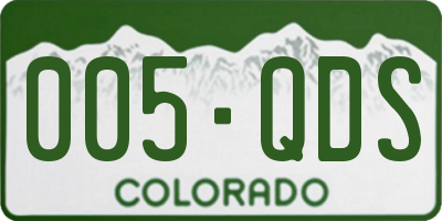 CO license plate 005QDS