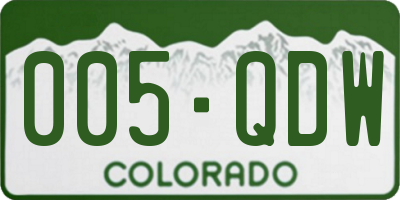 CO license plate 005QDW