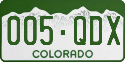 CO license plate 005QDX