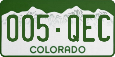 CO license plate 005QEC