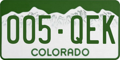 CO license plate 005QEK