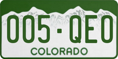 CO license plate 005QEO