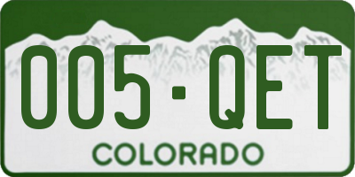 CO license plate 005QET