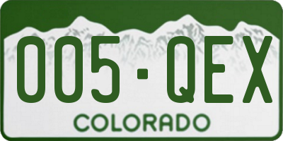 CO license plate 005QEX