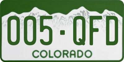 CO license plate 005QFD