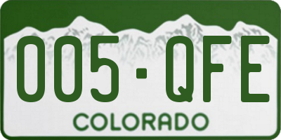 CO license plate 005QFE