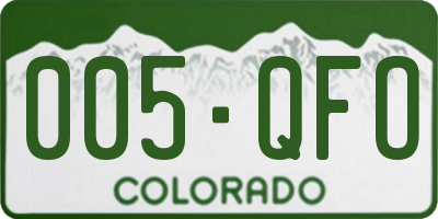 CO license plate 005QFO