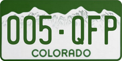 CO license plate 005QFP