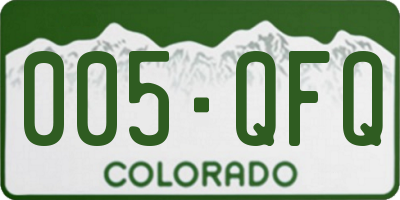 CO license plate 005QFQ