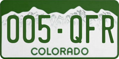 CO license plate 005QFR