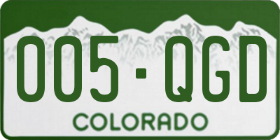 CO license plate 005QGD